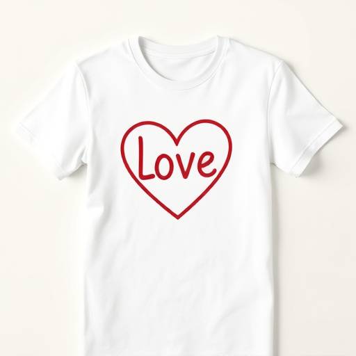 Camiseta branca com a frase 'Eu ❤️ Estamparia Criativa'
