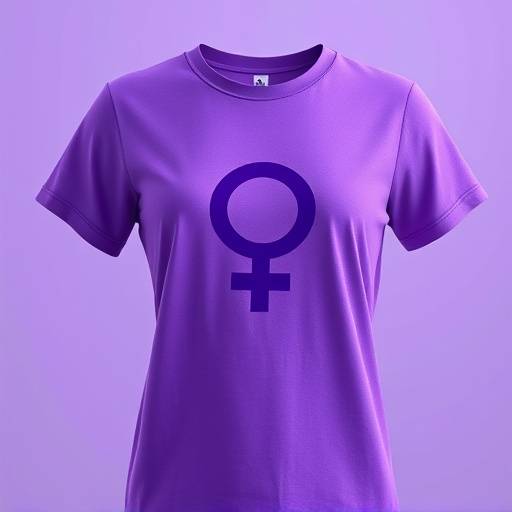 Camiseta roxa com o símbolo do feminismo